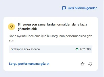 Search Console bildirimi