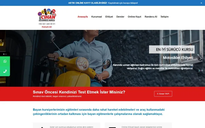 Beyşehir Cihan Sürücü Kursu web sitesi – cihansurucukursu.com