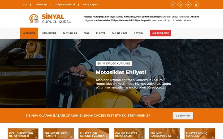 Sinyal Sürücü Kursu web sitesi – sinyalsurucukursu.com