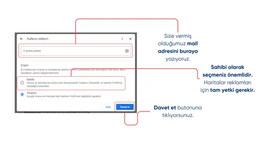 Google İşletme Profili Yetki Verme – Benim İşletmem’e Kullanıcı Ekleme – kurulum sunumu sayfa 7