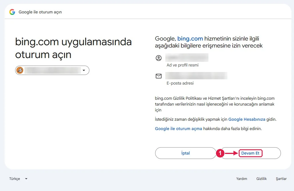 SRC Kursu için Bing Webmaster Tools kurulumu, adım 5 – Bing’e izin verin