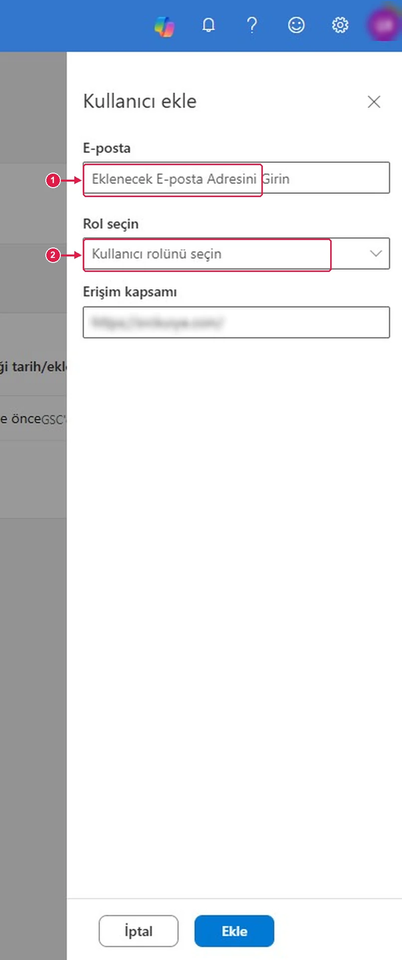 SRC Kursu için Bing Webmaster Tools kurulumu, adım 14 – Ajansın adresini yazın