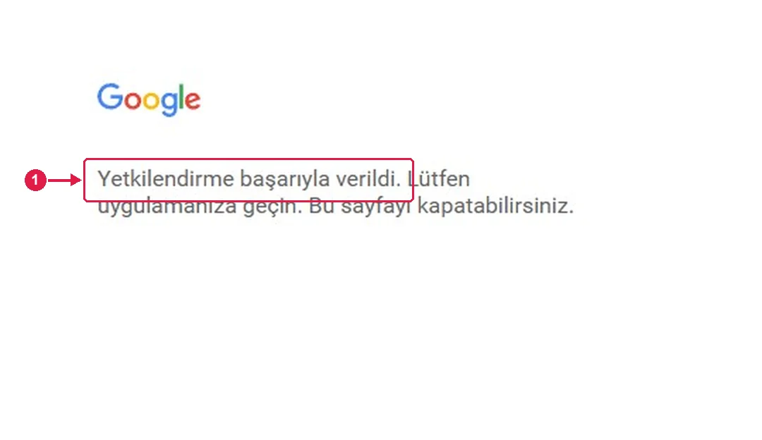 SRC Kursu için Google Workspace Sync kurulumu, adım 7 – Yetkilendirme tamam