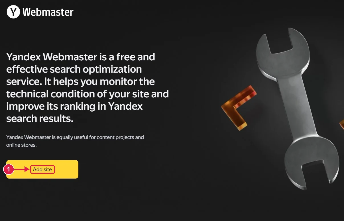 SRC Kursu için Yandex Webmaster kurulumu, adım 2 – Site ekleyin
