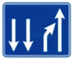Şerit düzenleme levhası (şerit azalması) levhası (B-50d)