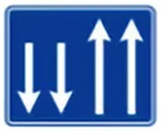 Şerit düzenleme levhası (iki geliş, iki gidiş) levhası (B-51c)