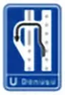 U dönüşü levhası (bölünmüş yol, 1. düzen) levhası (B-53b)