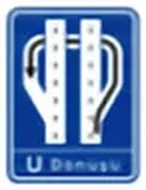U dönüşü levhası (bölünmüş yol, 3. düzen) levhası (B-53d)