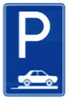 Park yeri (yarı kaldırım üzerine paralel park) levhası (P-3e)