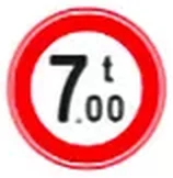 Yüklü ağırlığı … tondan fazla olan taşıt giremez levhası (TT-24)