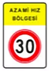 Azami hız bölgesi levhası (TT-29b)