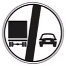 Kamyonlar için geçme yasağı sonu levhası (TT-34b)
