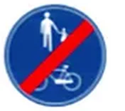 Yayalar ve bisikletliler tarafından kullanılabilen yolun sonu levhası (TT-44b)
