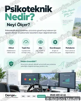 Sürücü Medya sosyal medya post tasarımı – SRC · ODY · psikoteknik bilgilendirme