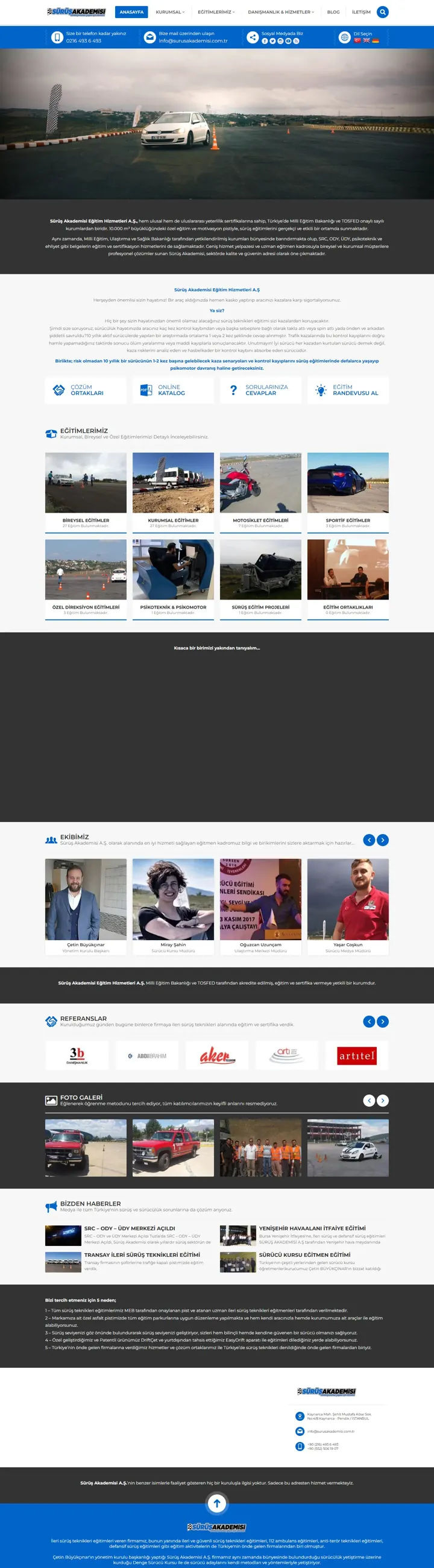 Özel Tasarım – surusakademisi.com.tr masaüstü görünüm