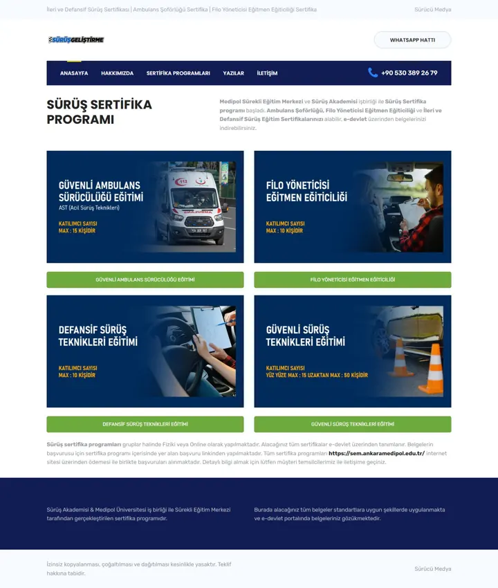 Eğitim Portalı – surusgelistirme.com masaüstü görünüm